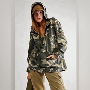 FREE PEOPLE We The Free Printed Ember Military Pullover NWT
